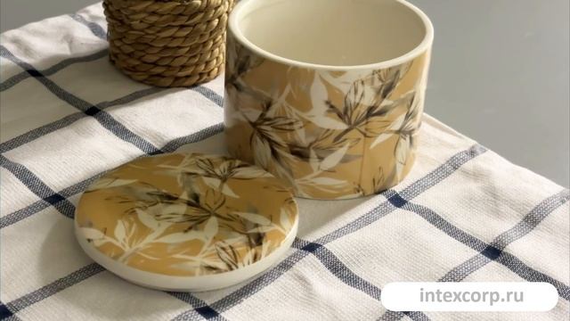 Шкатулка для хранения ЖАРДИН ДЮ СУАР, фарфор, бежевая, 10 см, 825473-2.