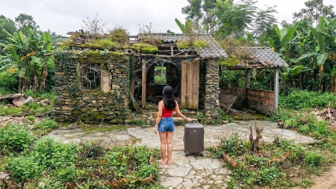 Молодая женщина построила каменный дом со всеми удобствами и зеленую ферму в сельской местности