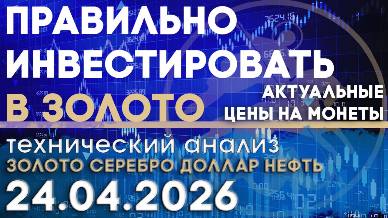 Стратегия длительного удержания золота. Анализ рынка золота серебра нефти доллара 24.04.2026 г