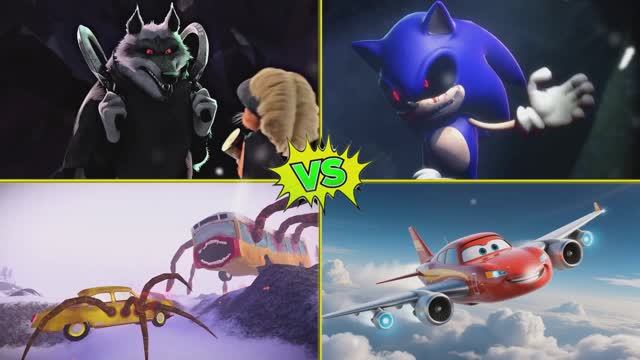 МОЛНИЯ МАККУИН против Соника и Волка: Мега БАТТЛ под музыку Коффин Дэнс! 🏆