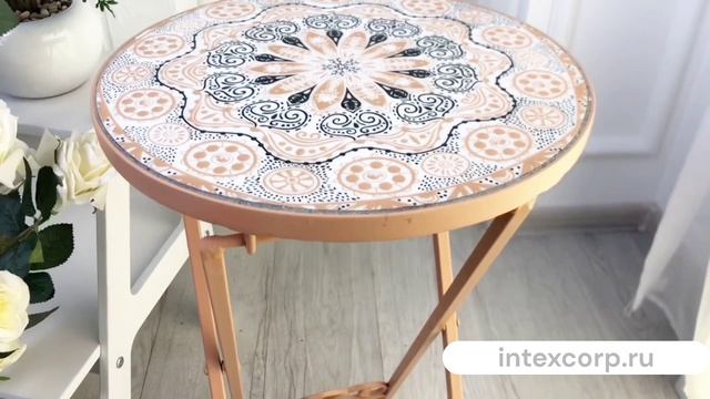 Подставка для растений с мозаикой ОЧАРОВАНИЕ ВОСТОКА складная металл керамика 67х36 см 806215-1