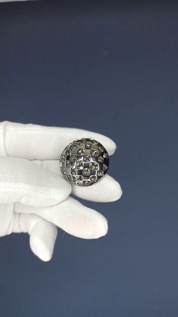 Пуговицы металлические темный никель со стразами (44), Артикул 00090