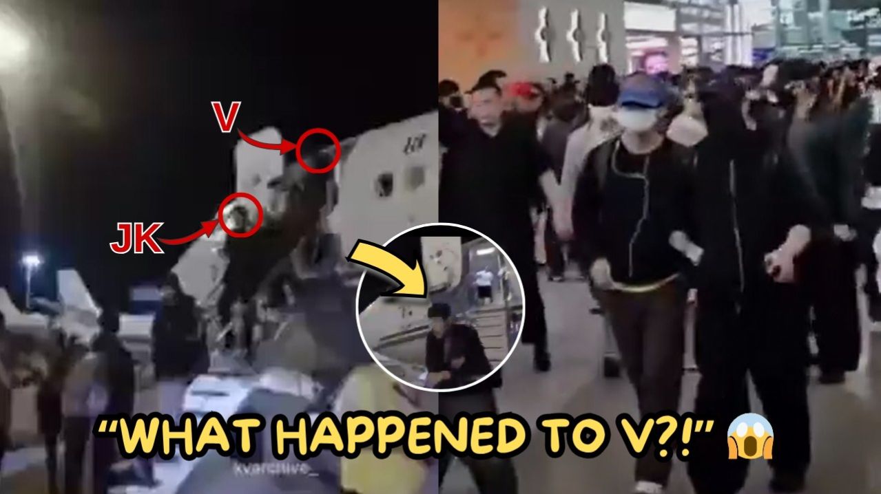 Фанаты ARMY в шоке! Чонгук нес Ким Тэхёна на руках после приземления в Америке  что произошло