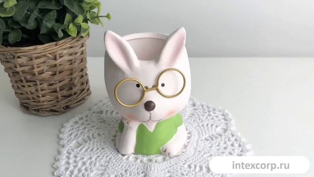 Подставка для яйца ЗАЙКА ЗНАЙКА в зелёном свитере керамика 12х8 см APF807450-2