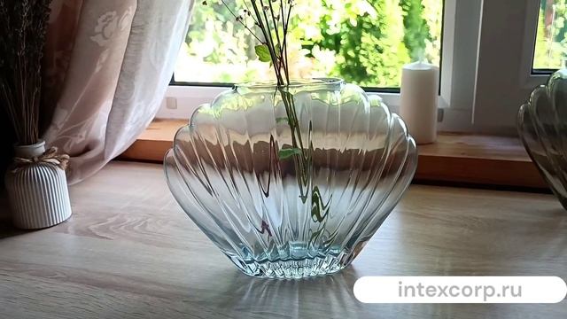 Стеклянная ваза АРТЕ ДЕЛЬ МАР, прозрачная 24 см, 868269-1