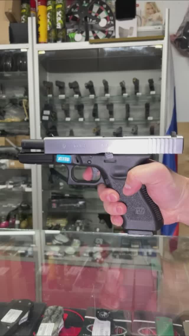 Страйкбольный пистолет WE Glock-17 Gen.3 Silver