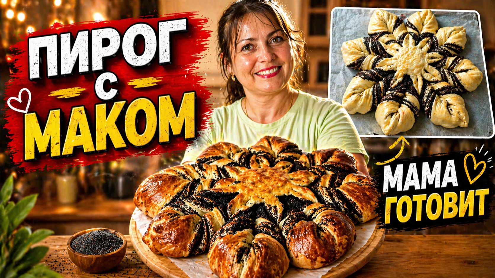 Лучший рецепт! МАМА ГОТОВИТ ПИРОГ С МАКОМ ПО СТАРОМУ РЕЦЕПТУ