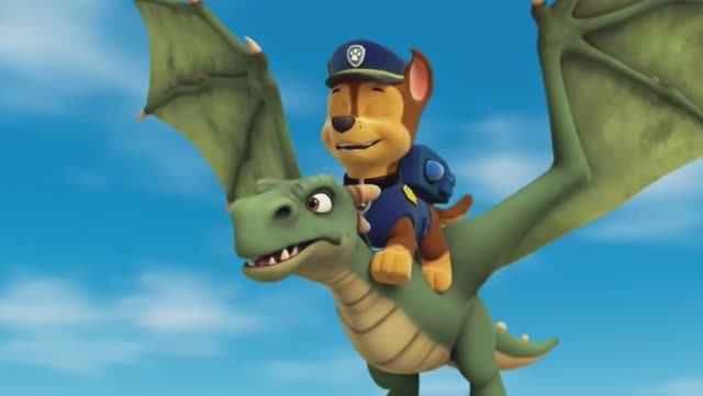 Щенячий патруль, Скай, Маршал, Эверест, Гончик, Крепыш и Роки катаются на дракончиках. Для детей!