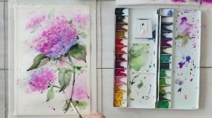 Расслабляющие акварельные гортензии