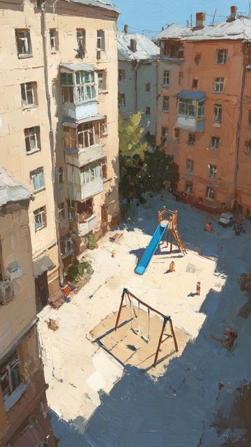 Внутренний двор картина 1149  Арт-студия Нормова