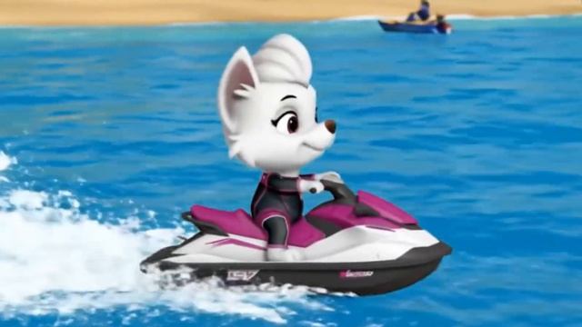 Щенячий патруль, Скай, Маршал, Эверест, Гончик, Крепыш и Роки катаются на гидроциклах. Для детей!