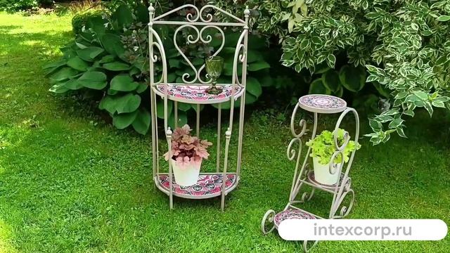 Садовый стеллаж АНКИРА, металл, мозаика, 98х40 см   806204