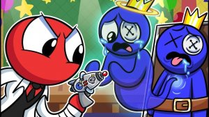 РАДУЖНЫЕ ДРУЗЬЯ - СИНИЙ СТАЛ ПРИЗРАКОМ!   Poppy Playtime Rainbow Friends - Анимации на русском