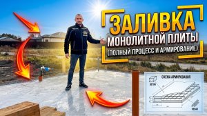 Строительство монолитного железобетонного фундамента плиты под дом из газобетона