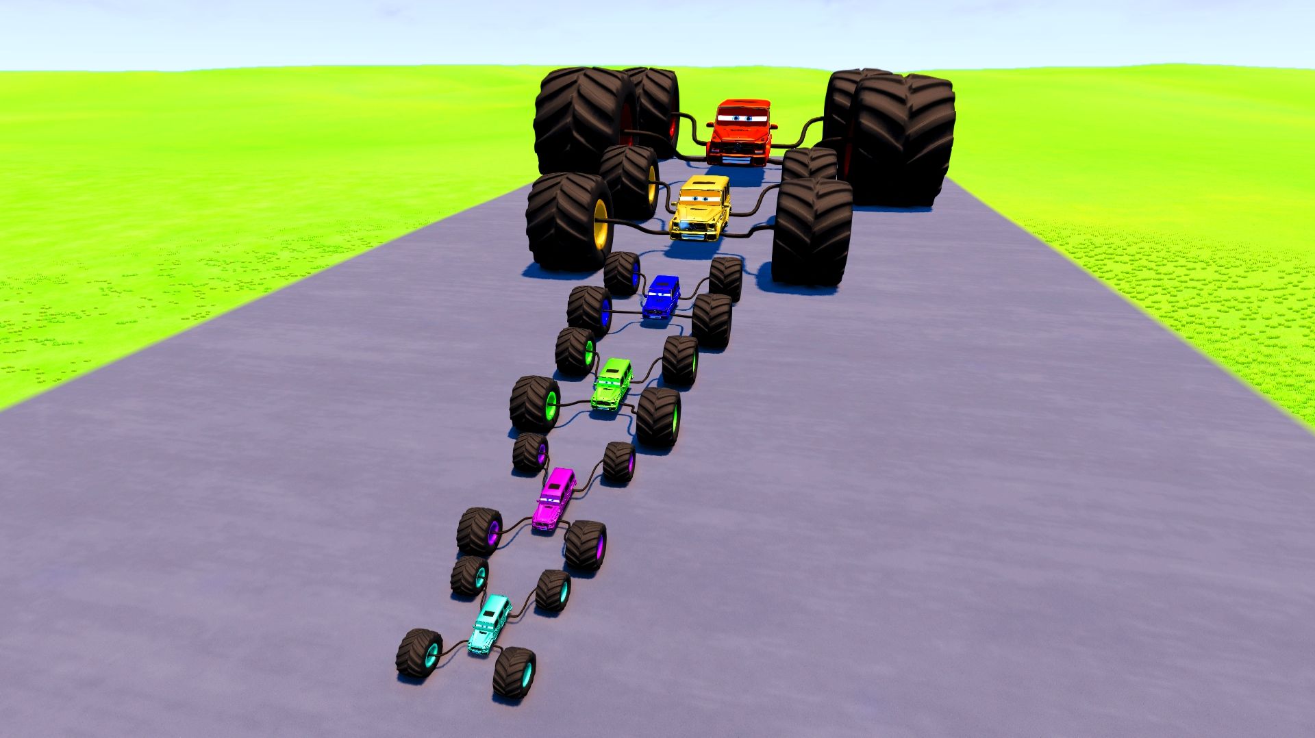 БОЛЬШОЙ И МАЛЕНЬКИЙ МОНСТР ТРАК МУЛЬТИКИ ПРО МАШИНКИ