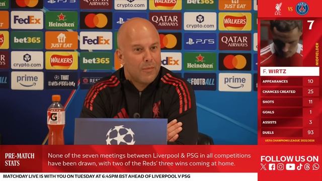 Arne Slot Press Conference: Liverpool vs PSG | UEFA Champions League