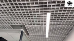 Монтаж потолков любой сложности | Грильято, натяжные, световые линии (реальный объект)