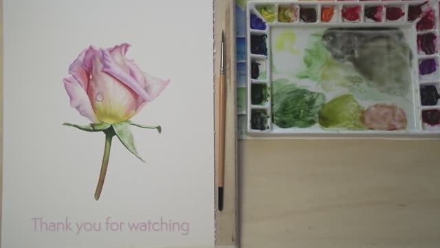 Акварельная картина «Роза». Рисуем вместе. Реалистичная живопись.