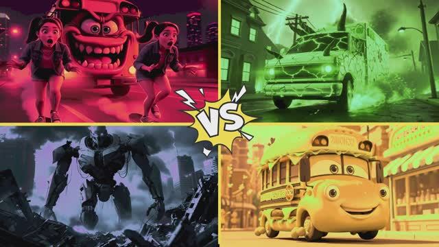 МУЛЬТИКИ ДЛЯ ДЕТЕЙ Про Машинки 🚌 Монстр Автобус Робот И Анимал Бус 🤖