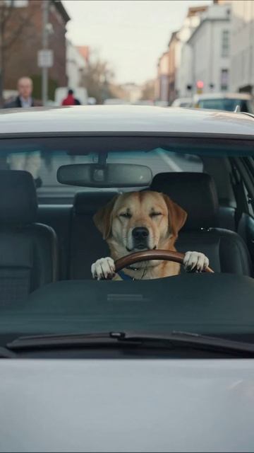 Собака за рулем: удивительное приключение! #собаки #авто #приключение #весело