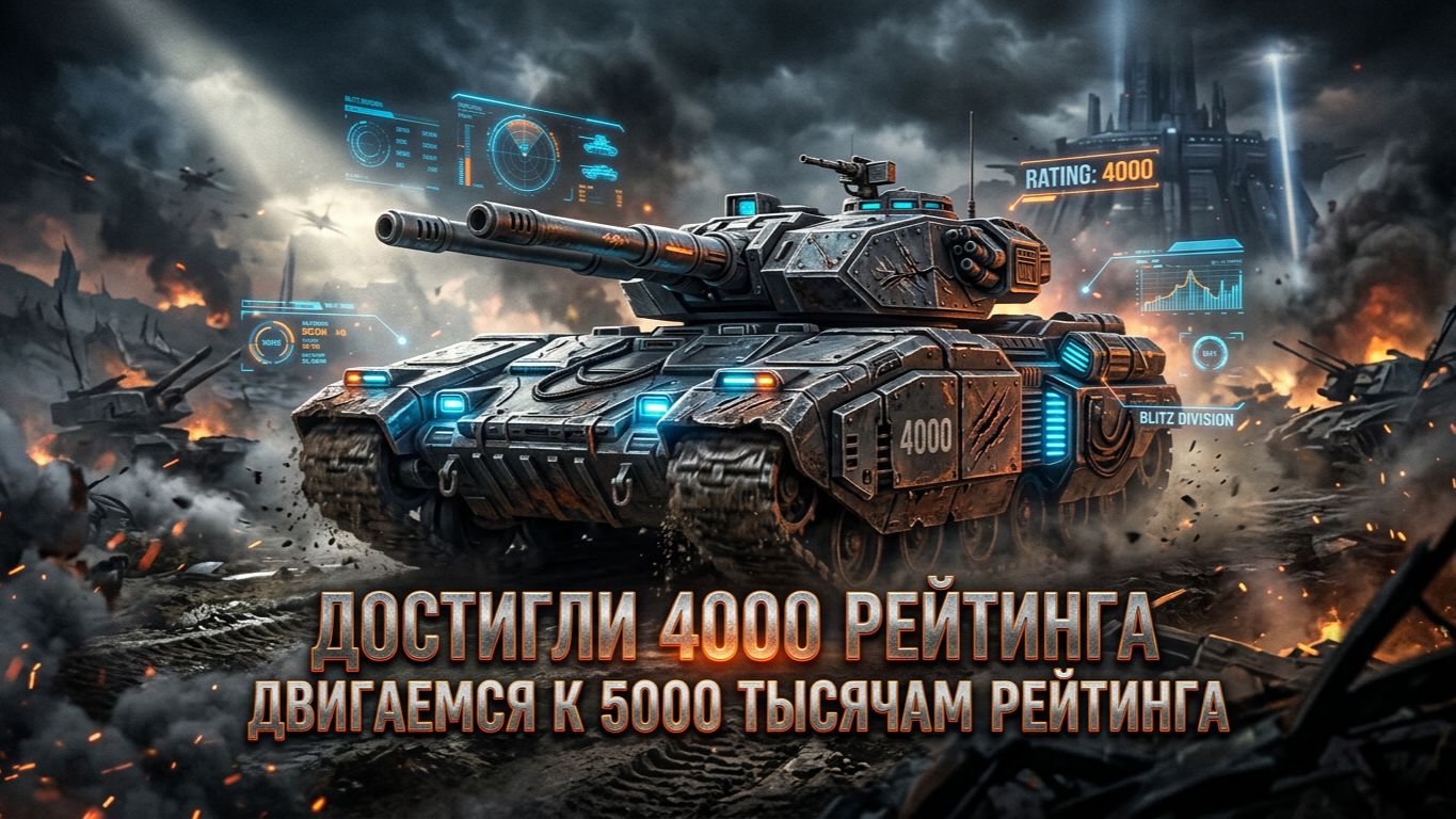 Tanks Blitz Достигли 4000 рейтинга двигаемся к 5000 тысячам.