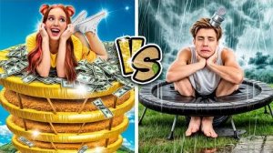 БОГАТЫЙ vs БЕДНЫЙ БАТУТ ! Видео Влада бумага а4