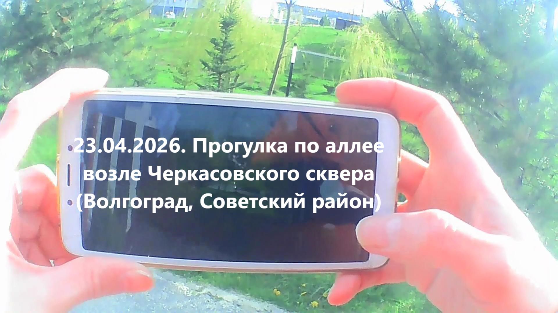 23.04.2026. Прогулка по аллее возле Черкасовского сквера (Волгоград, Советский район)