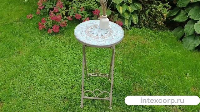 Подставка для растений с мозаикой TURKISH ROMANCE складная металл керамика 67х36 см   806223 1