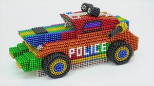 Мультик для детей. Собираем полицейскую машину из магнитных шариков. Мультик про машинки