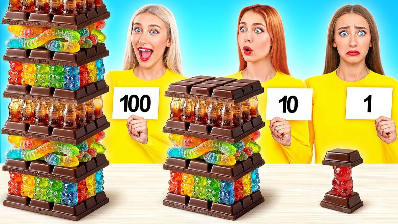 100 Слоев Еды Челлендж # Забавные Лайфхаки с Едой от Candy DO