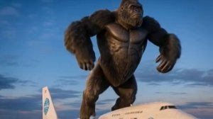 Кинг Конг летит на самолёте и прыгает в джунгли