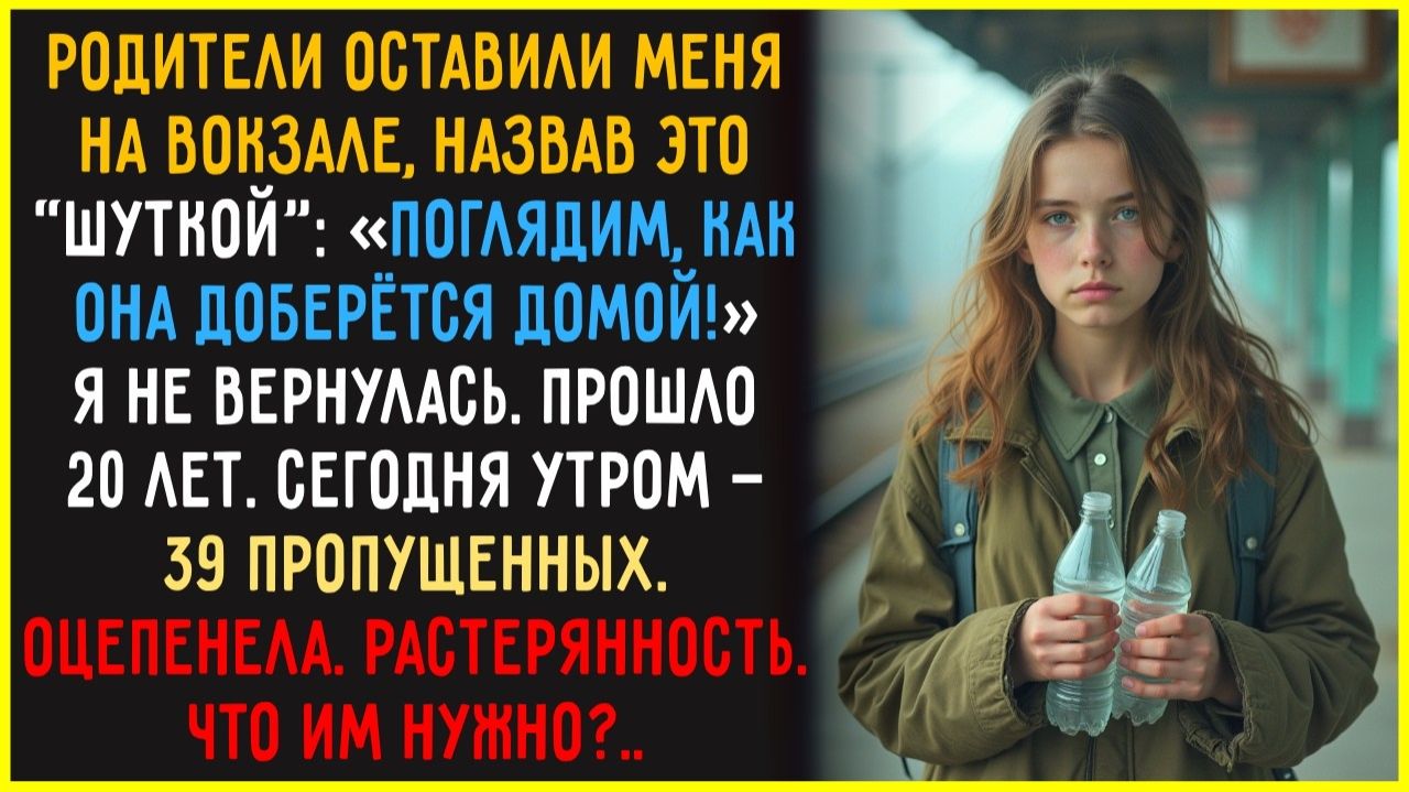 Родители БРОСИЛИ меня на вокзале, назвав это ШУТКОЙ. Спустя годы — 39 пропущенных. Я решила ответить