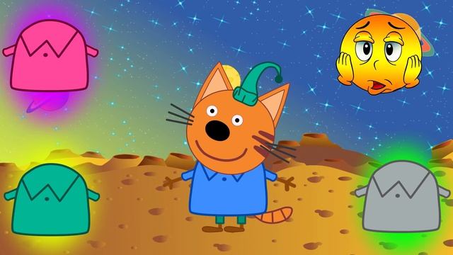 Детские мультики. Три кота. Коржик и Компот испачкались краской.