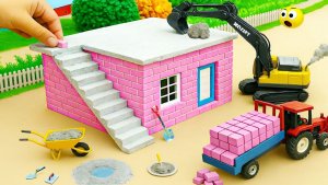 Мультики для детей. Увлекательное строительство дома из розовых кирпичей. Мультики для малышей