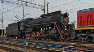 Тепловоз ТЭМ18ДМ-1624 и паровоз Л-2344