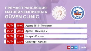 Матчи Чемпионата GÜVEN CLINIC ЛМФЛК во Втором дивизионе