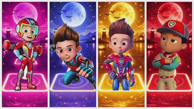 Райдер против Райдера! 🐾 Эпичная битва скинов в Tiles Hop: Щенячий патруль зажигает!