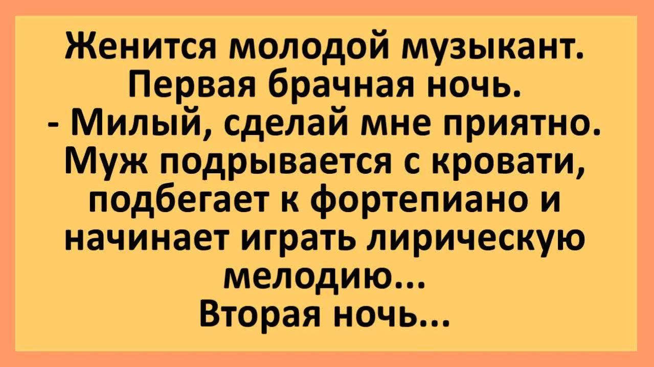 Молодой Музыкант в Первую Брачную Ночь...  Анекдоты смешные  Юмор