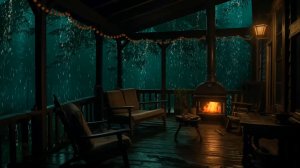 Ночной дождь и уютный камин в лесной беседке 🌧️🔥 Атмосфера для сна и полного расслабления