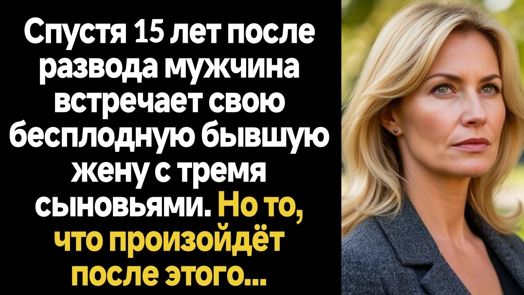 ИСТОРИИ ИЗ ЖИЗНИСпустя 15 лет мужчина встречает свою бесплодную бывшую жену с тремя детьми
