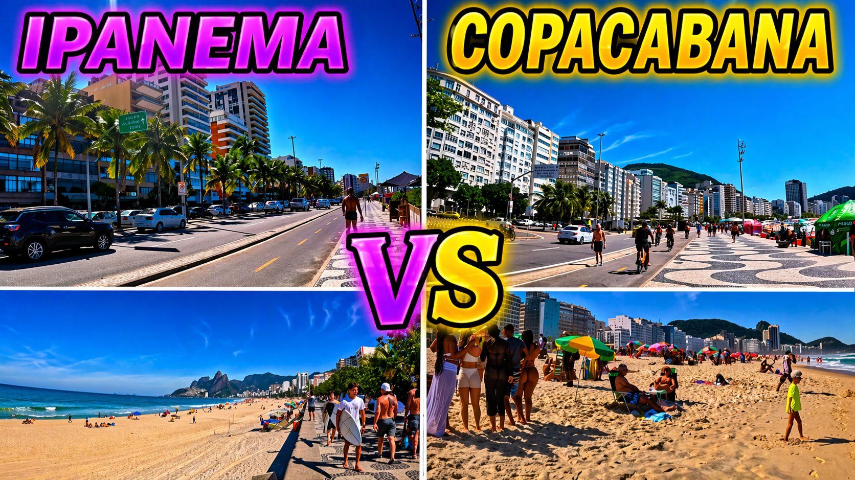Обзор пляжей 🇧🇷 Ипанема против Копакабаны 🇧🇷 Какой пляж лучший в Рио? смотреть онлайн