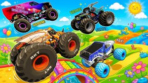 МУЛЬТИКИ ПРО МАШИНКИ 4К Эпические прыжки и столкновения на скоростном монстр-траке Beamng Drive #139