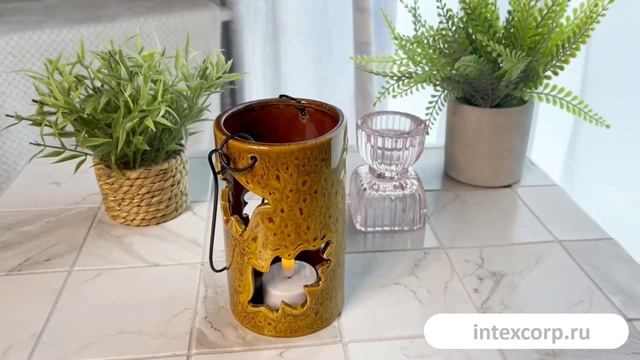 Подсвечник-фонарь ФАХРИ керамика охра 14 см ALX619340-2