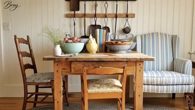 Уютные идеи весеннего декора кухни в стиле бабушкиного шика для дома