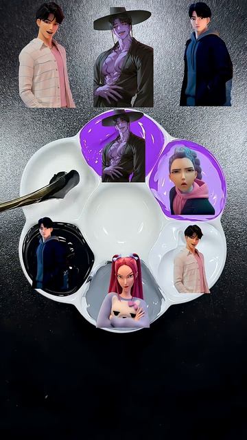 Kpop Demon Hunters Color Mixing #colormixing #huntrix #kpopdemonhunter #sajaboys (1)