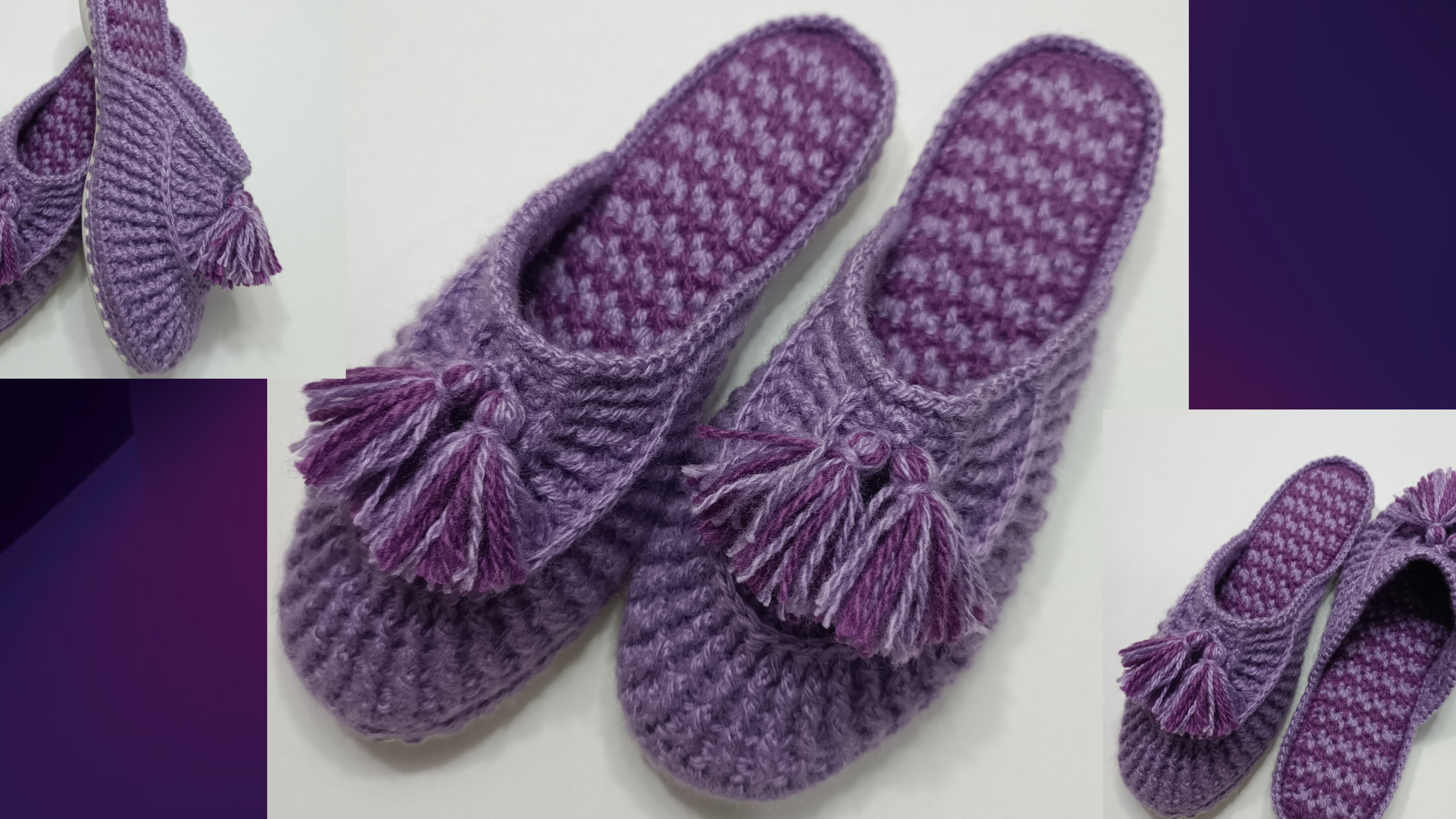 🪻ЖЕНСКИЕ ТАПОЧКИ 🪻крючком.Коротко весь процесс вязания 🤗