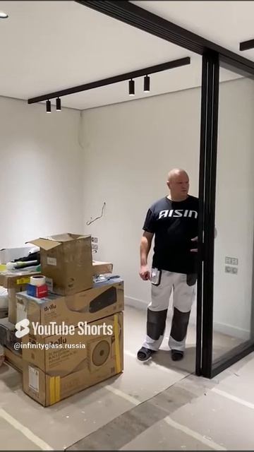 💎 💎 💎 Раздвижная перегородка из осветленного стекла - Инфинити Гласс