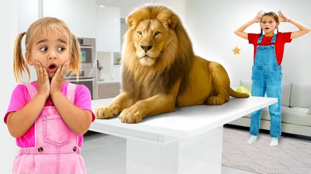 Алиса учит названия и звуки диких животных