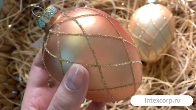 Подвесные украшения - яйца МАЛЬЯ ШИНТИЛАНТЕ стекло 10 см 2 шт. PE50004-набор