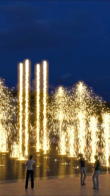 Плоскостной мультимедийный фонтан 26 х 15 метров г. Ейск Краснодарский край